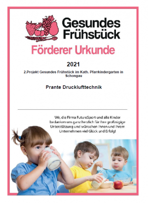 Projekt Gesundes Frühstück im Kath. Pfarrkindergarten in Schongau